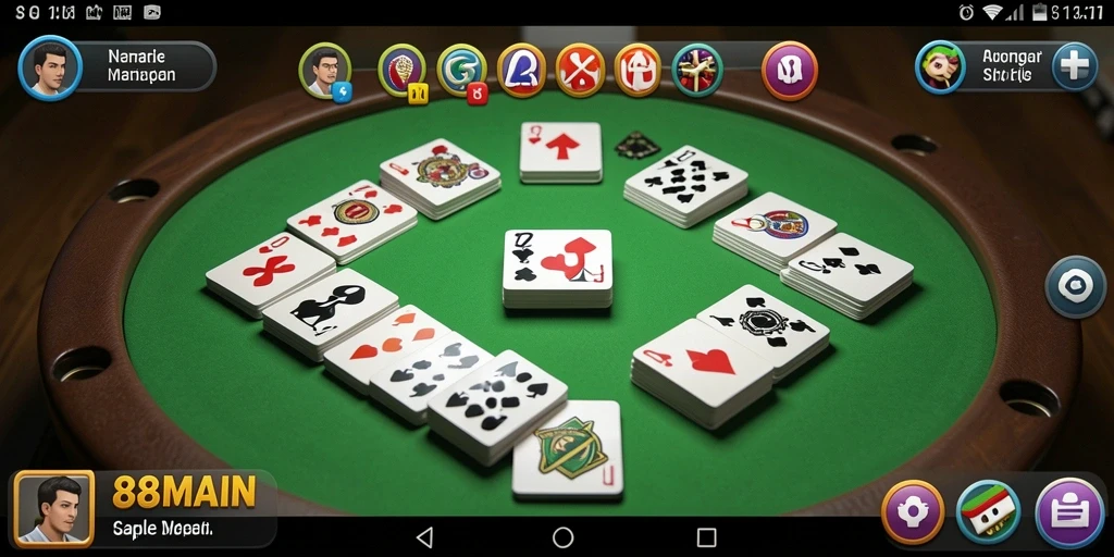 Screenshot utama 88MAIN menampilkan gameplay Gaple yang seru dan interaktif.