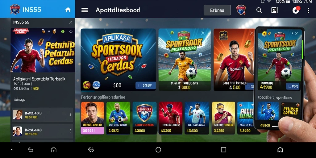 Screenshot menunjukkan antarmuka taruhan yang menarik dan intuitif dari INS55.