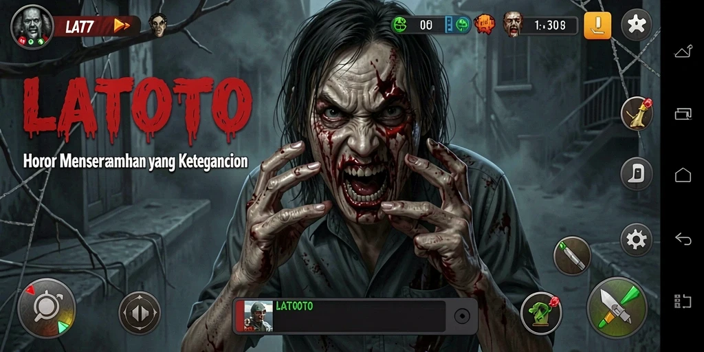 Screenshot LATOTO menunjukkan gameplay mencekam dengan suasana horor yang mendalam.