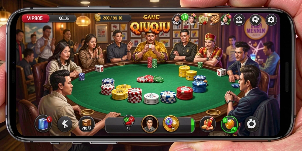 Screenshot gameplay QiuQiu yang mendebarkan dari VIP805.